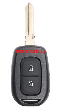 картинка Ключ Renault 2 кнопки Logan 2 с 2012 года. Duster с 2015 года. Sandero 2013-2018гг. Symbol 2012-2018гг. Trafic с 2015 года.